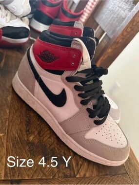 Nike Kids Air Jordan 1 Sneakers - White, Black, Red, Gray